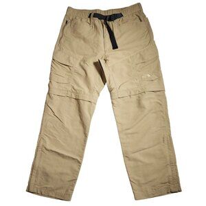 Men's The North Face Khaki Hiking Zip Away Pants/Shorts 100% Nylon Medium Short